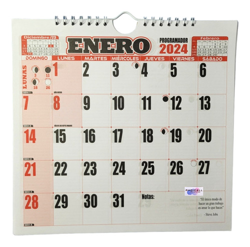 Calendario Programador 2024 Cuadrado 23 X 23 Cm