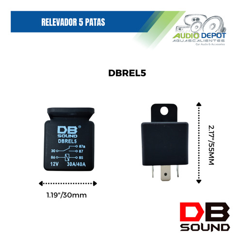 Relevador Db Sound 5 Patas 12v Dbrel5 Paquete 25 Piezas