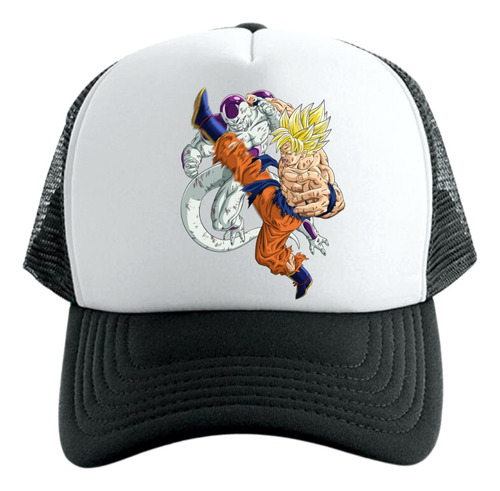 Gorra Tipo Trucker Negra Dragon Ball Goku Vs Freezer