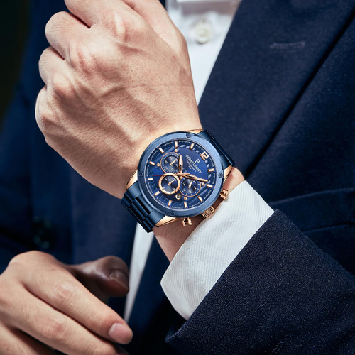 Reloj De Pulsera De Lujo Paras Crown Para Hombre, Cronógrafo