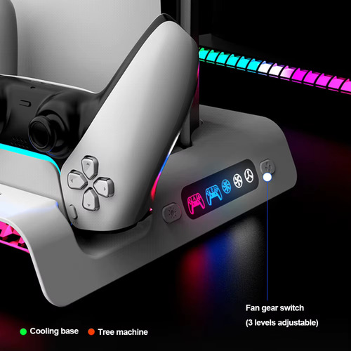 Base Led Cooler Carregador Duplo Compatível Com Ps5 Slim