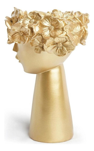 M Escultura De Resina Florero Estatua Macetas De Dorado