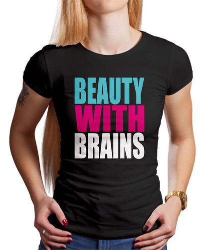 Polo Dama Beauty With Brains (d0535 Boleto.store)