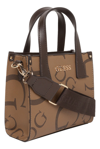 Bolsa Guess Factory Cg969281-coc Acabado De Los Herrajes Níquel Color Marrón Correa De Hombro Marrón Diseño De La Tela Lisa