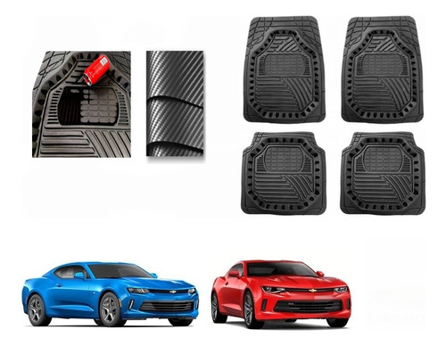 Tapetes Carbono 3d Grueso Chevrolet Camaro 2016 A 2020