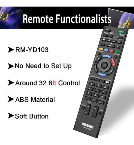 Azmkimi Universal Tv Remote Control Replacement For Sony Rm-