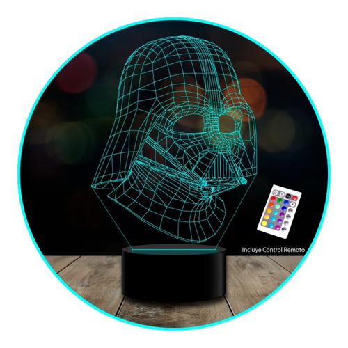 Lámpara 3d Star Wars Darth Vader 7 Colores 