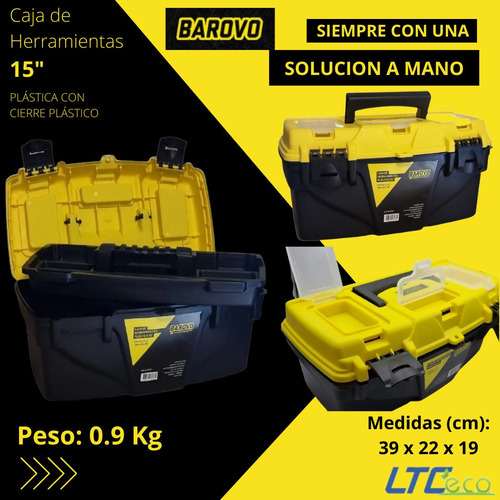 Imagen 3 de 10 de Set Cajas De Herramientas Barovo 12 15 18 Plástica Kit