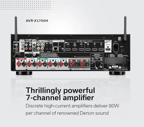 Receptor Av Denon Avr-x1700h De 7,2 Canais 80w Hdmi Preto 127v