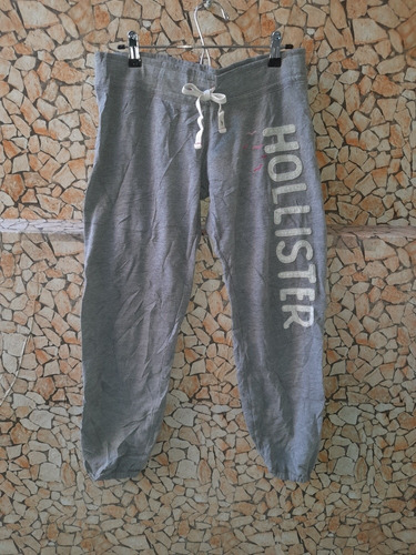 Pants Cropped  Gris Hollister Talla S De Mujer-f5