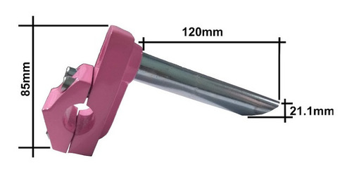 Imagem 4 de 4 de Avanço Mesa Suporte De Guidão 22.2 X 21.1mm Rosa Bike