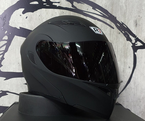 Casco Abatible R7 Rancing Unscarred Doble Mica Negro Mate