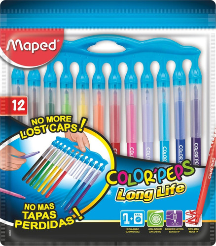 Marcadores Maped Colorpeps Long Life Innovation X12 Educando