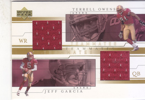 2001 Upper Deck Teammates Jersey Terrell Owens Jeff Garcia