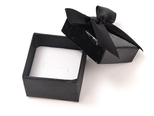 Imagen 4 de 8 de Caja Estuche Para Anillo Con Moño 4x4cm Docena Por Mayor