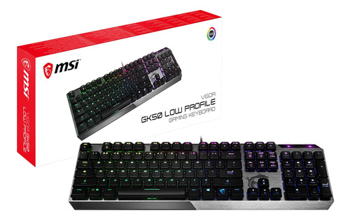 Teclado Mecánico Para Juegos Msi Vigor Gk50 Rgb De Bajo Perf