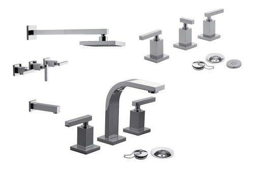 Set Griferias Baño Fv Dominic Lever Bidet Ducha Lavatorio Ah