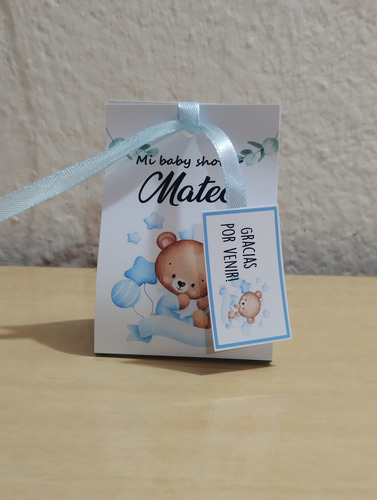 Souvenir Baby Shower Velitas X10 Osito Con Globos