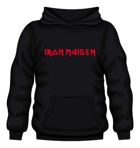 Poleron Canguro Con Capucha Estampado - Iron Maiden 01