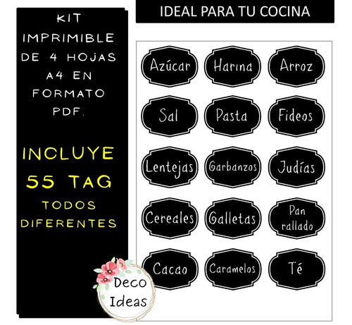Imagen 3 de 4 de Kit Imprimible Alimentos Listos Para Descargar E Imprimir