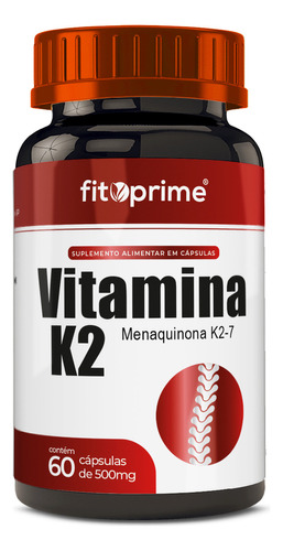 Vitamina K2 Menaquinona 130mcg 60cps Fitoprime Sabor Neutro