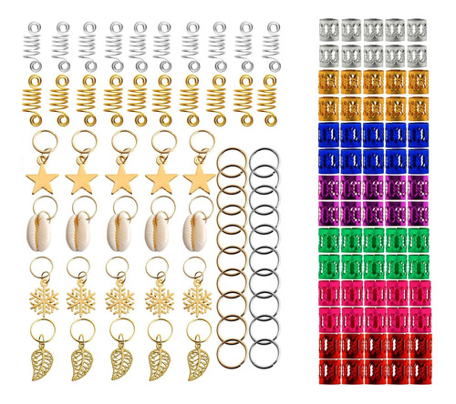 130x Pelo Trenzado Aros Clips Anillos Accesorios Metal Para