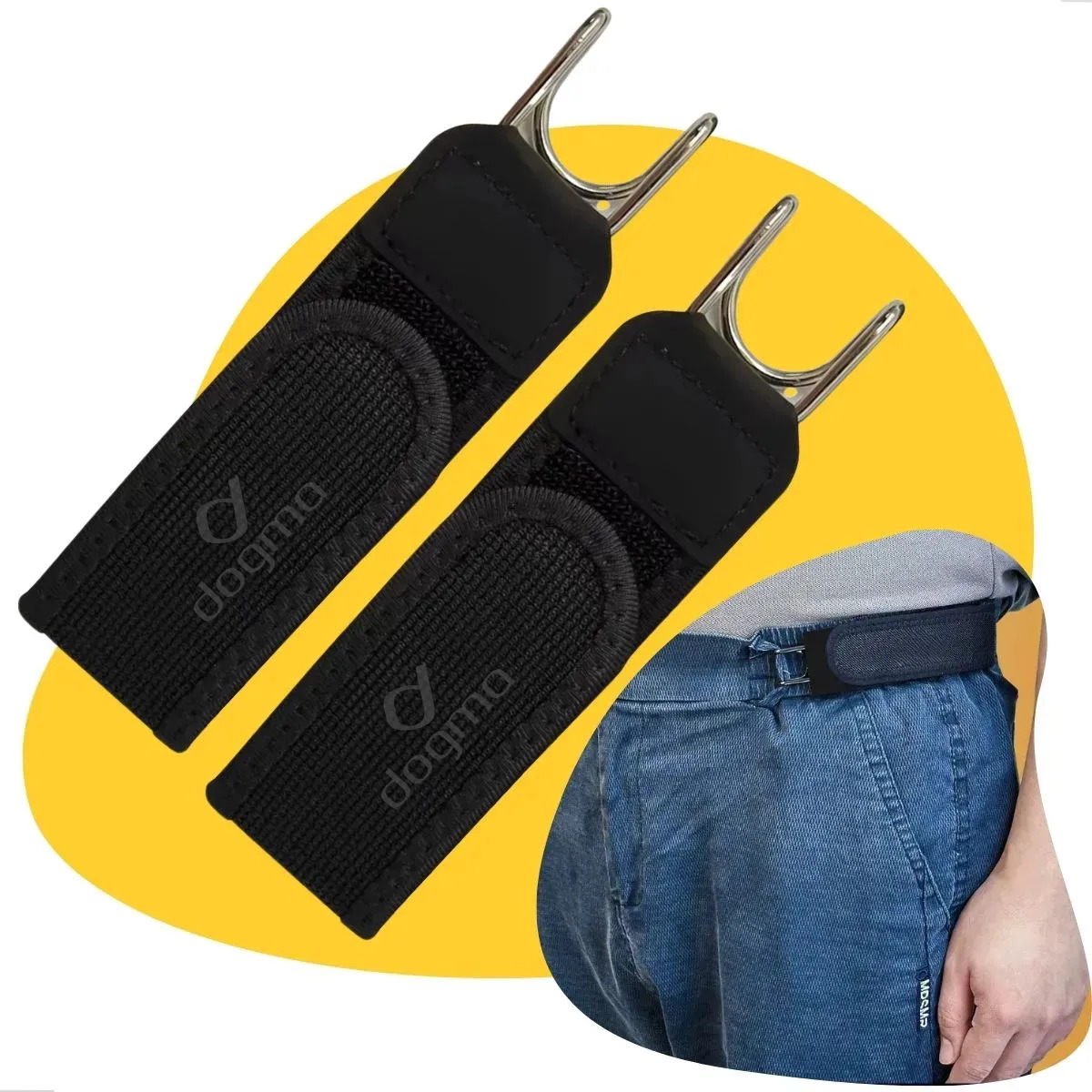 Cinto Elástico Sem Fivela Com Gancho De Metal Ajustável Com Velcro Masculino E Feminino Elástico Com 2 Peças Dogma Cor Preto