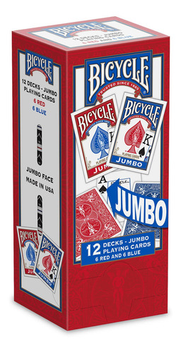 Cartas Barajas Poker Bicycle Jumbo 12 Mazos. Made In Usa