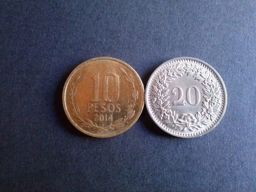 Moneda Suiza 20 Rappen 1970 Níquel (22a)