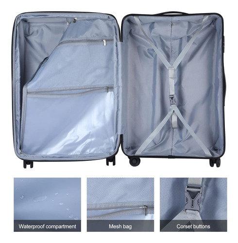 Equipaje Expandible De 24 Pulgadas, Equipaje Mediano Con Tsa