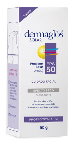 Imagen 2 de 2 de Dermaglos Facial Fps50 Efecto Seco Invisible X 50 Gr