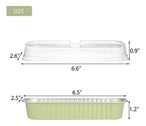 Moldes De Aluminio Eusoar Con Tapas, 25 Unidades, 6,8 Oz, 6,