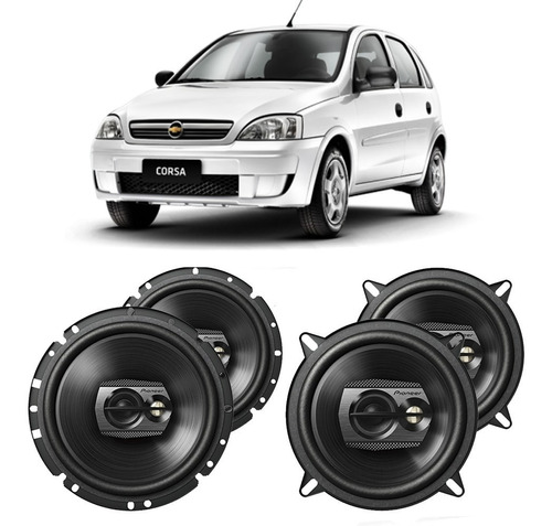 Kit Alto Falante Gm Corsa 2002 A 2012 Pioneer 200w Rms