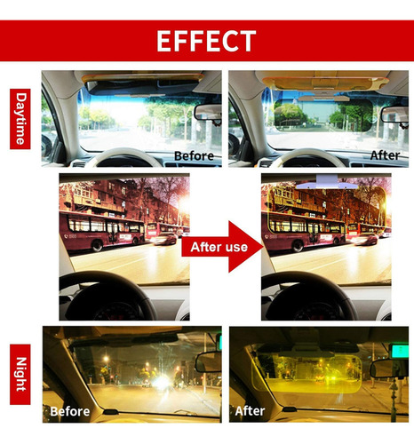 Viseira Antirreflexo 2 Em 1, Extensor De Viseira Diurna E No