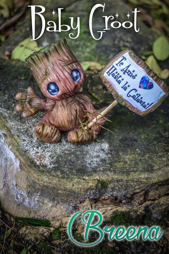 Baby Groot En Porcelana Fría Artesanal