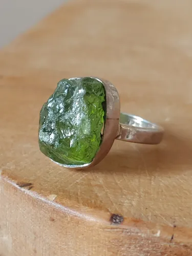 Anillo Plata 925 Y Peridoto Natural Coraocristales