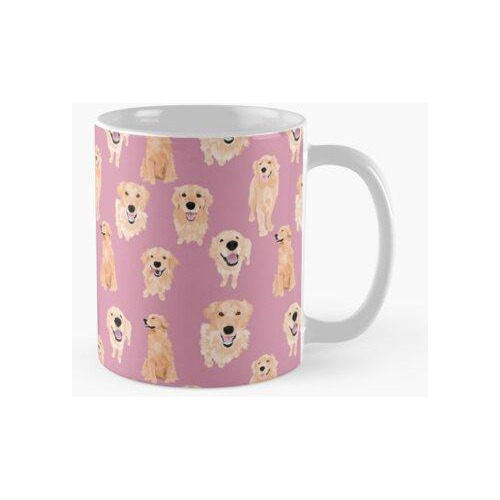 Taza Golden Retrievers En Rosa Calidad Premium