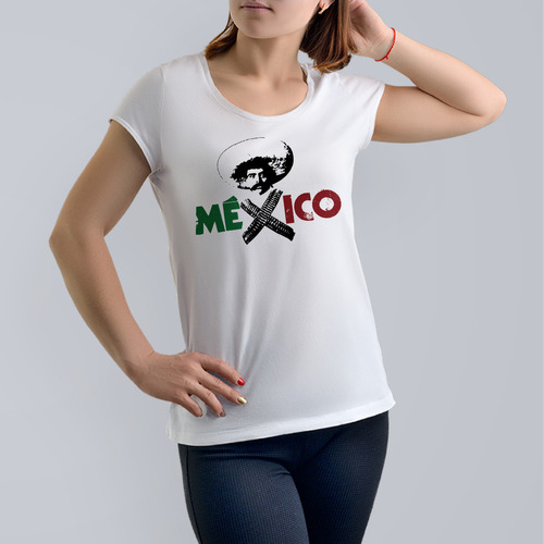 México Zapata - Playera Estampada Serigrafía Para Mujer