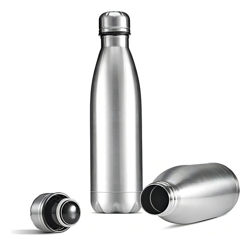 Garrafa Aço Inox Água Gelada Garantida Por Horas Cor Prata