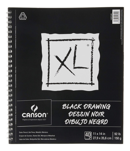 Canson Dibujo Serie Xl 11 X 14  Negro Blanco