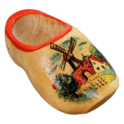 Zapato Klompen De Madera Souvenir De Holanda (pintado A Mano