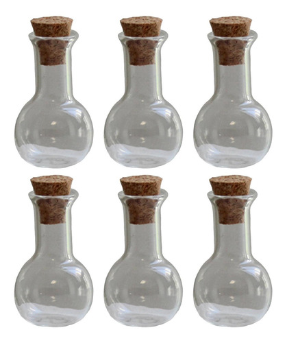 Minibotellas De Cristal De 6 Piezas Con Tapón De Corcho,