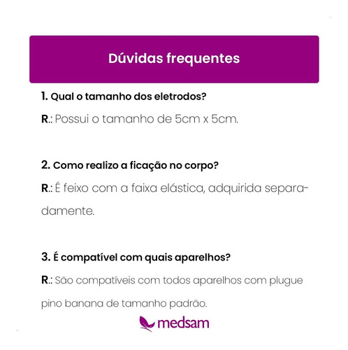 Eletrodo De Silicone 5x5cm Para Eletroterapia Tens Fes Russa