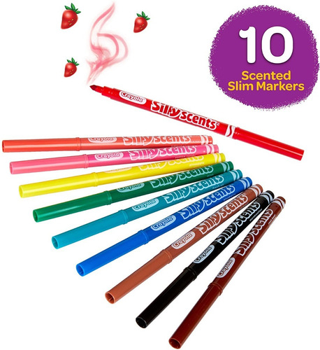 Crayola Silly Scents, Marcadores Perfumados Lavables 10 Pzas