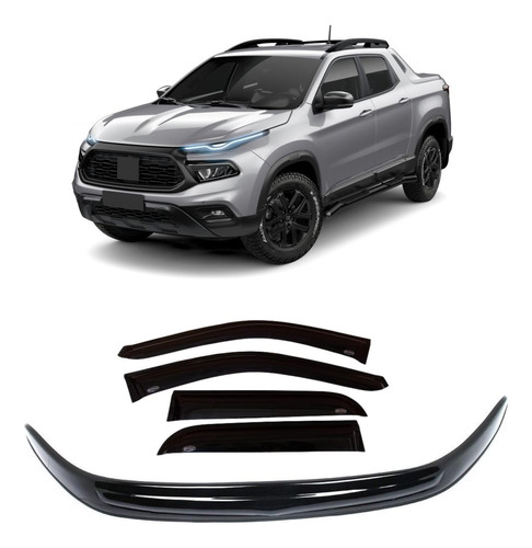 Combo Deflector Capot + Ventanas Adhesivos X4 Fiat Toro 2023