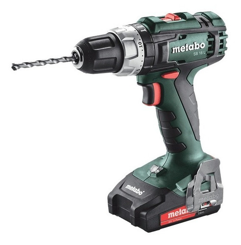 Taladro Atornillador Percutor Metabo Maletin 2 Bateria Sb18l Color Verde oscuro