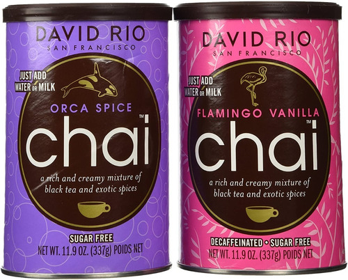 Té Chai David Rio Mix Orca Y  Flamingo Paquete Variado De 2