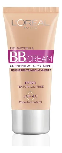 Bb Cream L&amp;quotoréal Paris Creme Milagroso 5 Em 1 Fps 20 Médio Cor 4.0 30ml - R$ 44,99