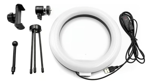 Aro Luz Led De 8 Pulgadas Con Trípie Y 3 Modos De Luz