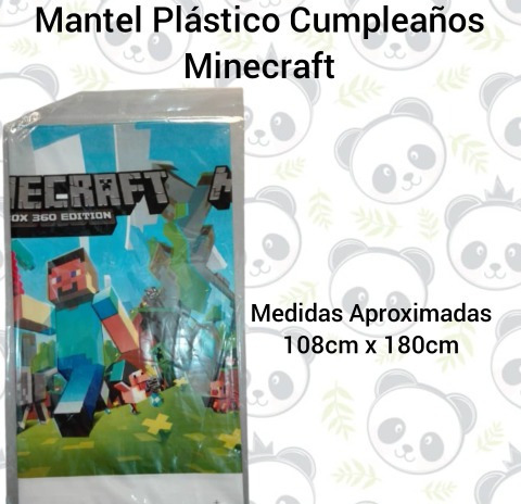 Imagen 1 de 2 de Mantel Plástico Decoración Fiesta Cumpleaños Minecraft